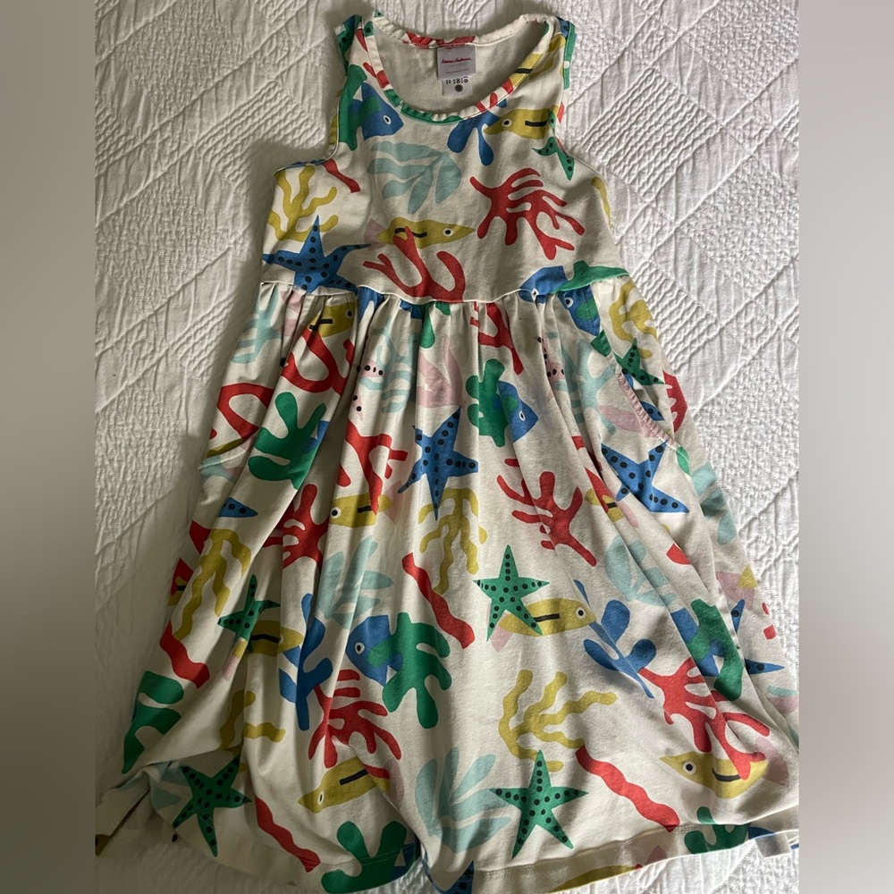 Hanna Andersson Sea Life Print Kids Dress - Red, Blue, Green, Yellow